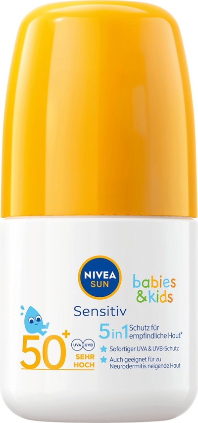 NIVEA SUN Zonnebrand Kinder Roller Seinsitive SPF50+, 50 ml