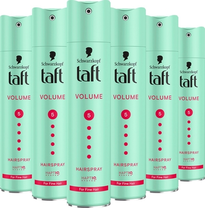Taft True Volume Mega Strong Spray - Haarstyling - Haarspray - Langdurige Fixatie - Fijne Haartypes  - 6x 250 ml