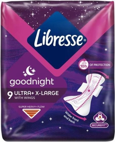 Libresse Ultra Thin Goodnight Extra Wing Maandverband 6 x 9 stuks