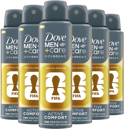 Dove Men+Care Advanced Anti-Transpirant Deodorant Spray - Active Comfort FIFA Edition - neutraliseert geurtjes en verzorgt je huid - 6 x 150 ml