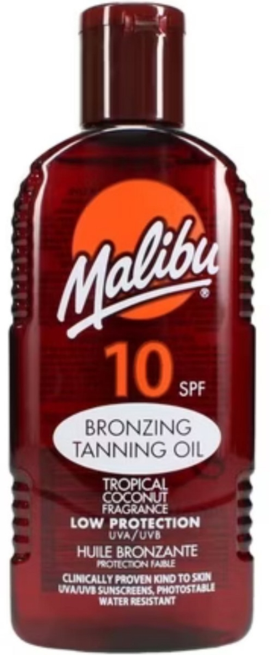 Malibu Bronzing Tanning Oil SPF 10 – Lage zonbescherming – 200 ml