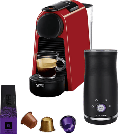 De'Longhi Nespresso Essenza Mini EN85.R + Pierre Melkopschuimer