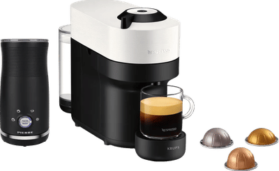 Krups Nespresso Vertuo Pop XN9201 Coconut White + Pierre Melkopschuimer