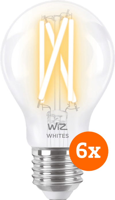 WiZ Smart Filament lamp Standaard 6-pack - Warm tot Koelwit Licht - E27