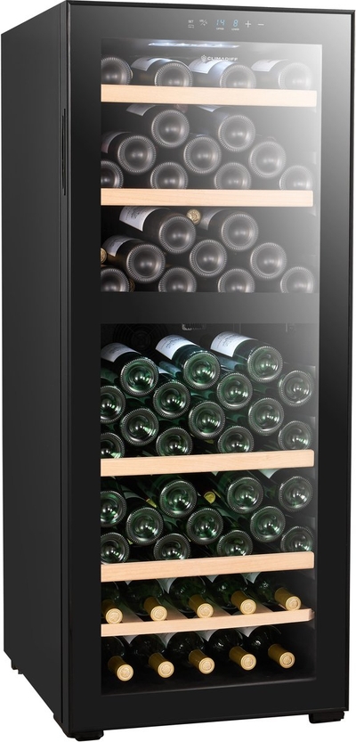 Climadiff CEPAGE108DZ - vrijstaande wijnklimaatkast - 2 temperatuur zones - 108 flessen - slechts 38 dB