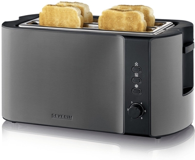 Severin 9341 Broodrooster – Toaster - 2 lange sleuven - 6 standen – Zwart RVS