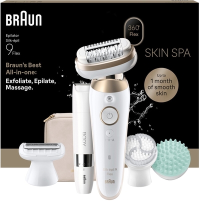 Braun Silk·épil 9 Flex SkinSpa - Wet & Dry Epilator - 9-481 3D - Langdurig Gladde Huid - Inclusief Lichaamstrimmer - Goud