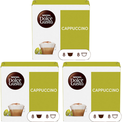 Nescafé Dolce Gusto Cappuccino capsules 3-pack Dolce Gusto compatible koffiecups 3 stuks