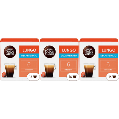 Nescafé Dolce Gusto Lungo decaffeinato capsules 3-pack Dolce Gusto compatible koffiecups 3 stuks