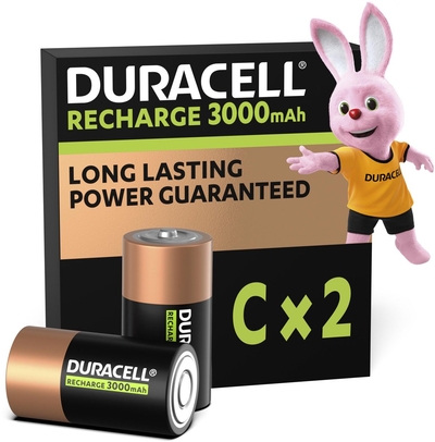 Duracell Oplaadbare C batterijen - 3000 mAh NiMH - 2 stuks