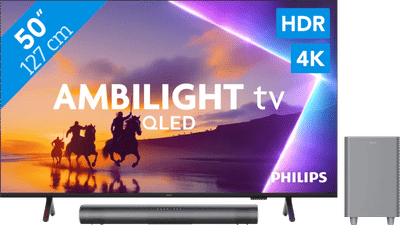 Philips Ambilight 50'' PUS8500 QLED 4K (2025) + Philips TAB6100