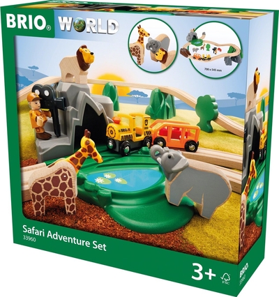 BRIO World Safariset - Houten treinset met dieren - 33960