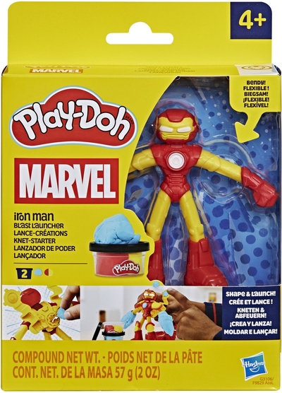 Play-Doh Marvel Iron Man Explosie-launcher, speelset met actiefiguur