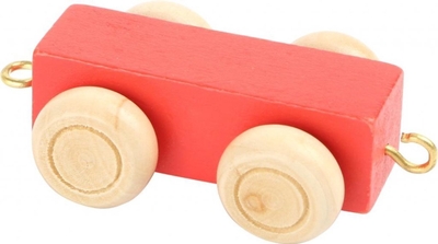 Small Foot - Houten Lettertrein Trailer Rood - 12 stuks