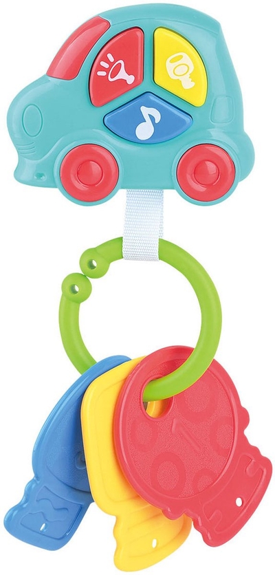 Play autosleutels babyspeelgoed blauw met muziek en rammelaar.