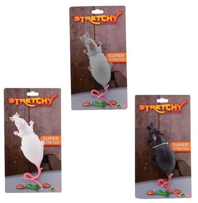 Johntoy Animal World Stretchy Rat - 3 assorti