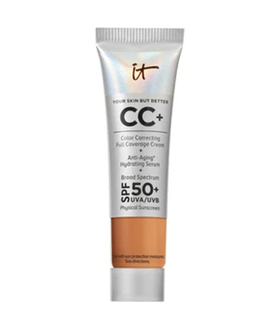 IT Cosmetics Your Skin But Better CC+ Crème SPF50+ 12ml- Hydraterend - Hoge Dekking & Satijnen Finish - Tan - Travel Size