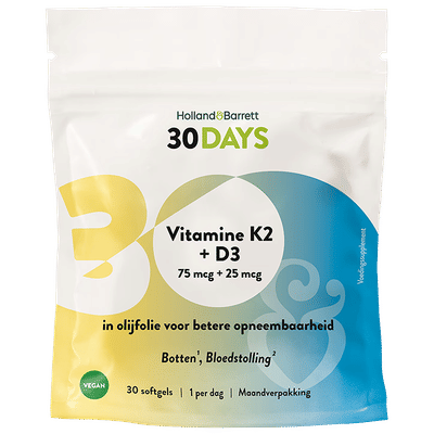 Holland & Barrett 30DAYS Vitamine K2 + D3 – 30 softgels