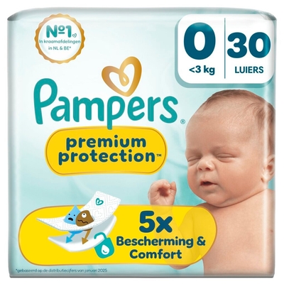 Pampers Premium Protection  luiers maat 0 - 30 stuks