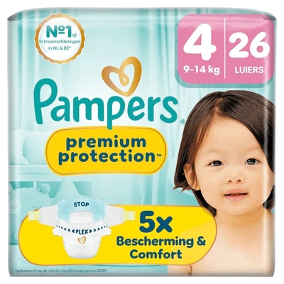 Pampers Premium Protection  luiers maat 4 - 26 stuks