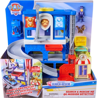 PAW Patrol - Pup Squad Search & Rescue Politiebureau - Speelset met Racer Chase, Humdinger & Kattenvriendje - Speelsets