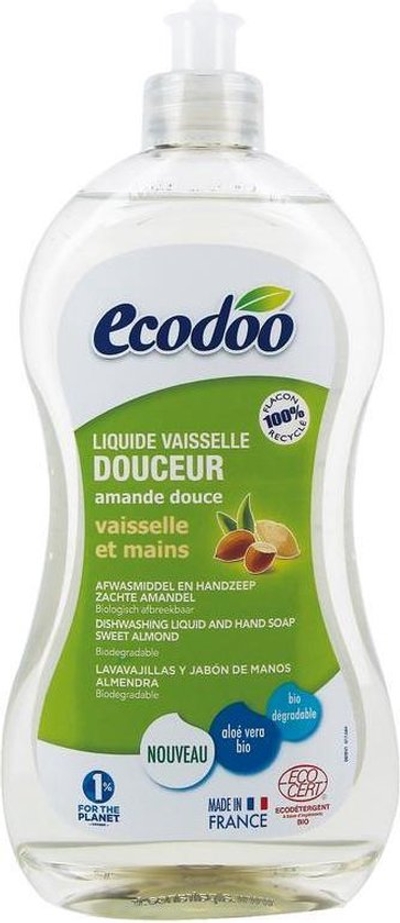 Ecodoo Afwasmiddel en handzeep zacht 2-in-1 amandel 500 ml