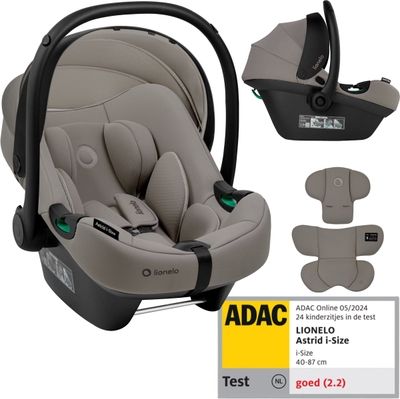Lionelo Astrid i-Size Autostoel – ADAC 5-sterren – 40-87 cm – RWF – Memory Foam – Verstelbare hoofdsteun (7 cm) – Holmbergs gordels – Compatibel met ISOFIX-base & kinderwagen – i-Size norm – Licht & veilig