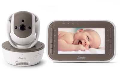 Alecto DVM200MBE - Babyfoon met camera en 4.3" kleurenscherm, Wit/Bruin