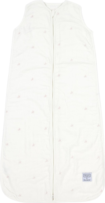 Meyco X Mrs. Keizer hydrofiele baby slaapzak Ibiza wit/lila