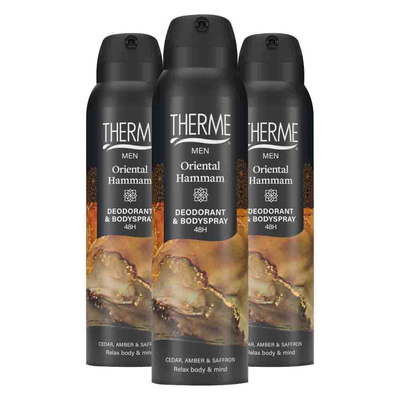 3x Therme Men Oriental Hammam Deodorant&Bodyspray 150 ml