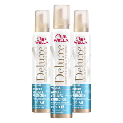 3x Wella Deluxe Volume&Protection Mousse 200 ml