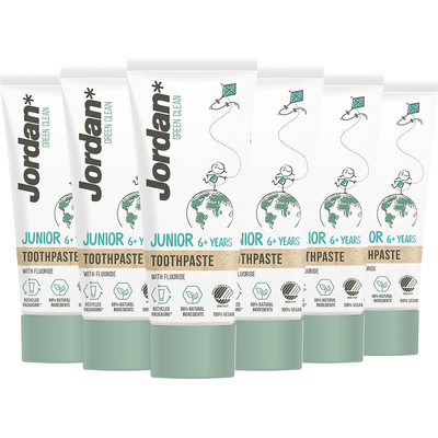 6x Jordan Tandpasta Green Clean Junior 6+ 50 ml
