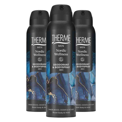3x Therme Men Nordic Wellness Deodorant&Bodyspray 150 ml