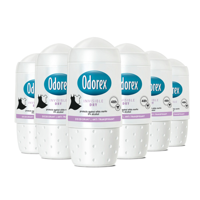 6x Odorex Deodorant Roller Invisible Dry 50 ml