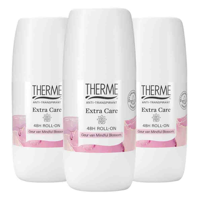 3x Therme Deodorant Roll On Extra Care Mindful Blossom 60 ml