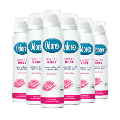 6x Odorex Deodorant Spray Sweet Rose 150 ml