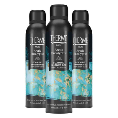 3x Therme Men Arctic Eucalyptus Foaming Shower Gel 200 ml