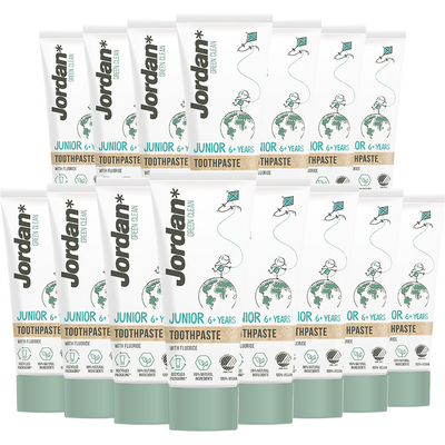 15x Jordan Tandpasta Green Clean Junior 6+ 50 ml
