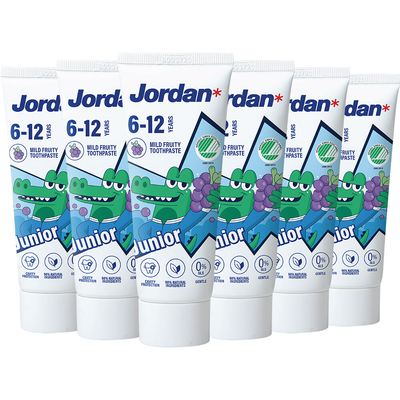 6x Jordan Tandpasta Junior 6-12 jaar 50 ml
