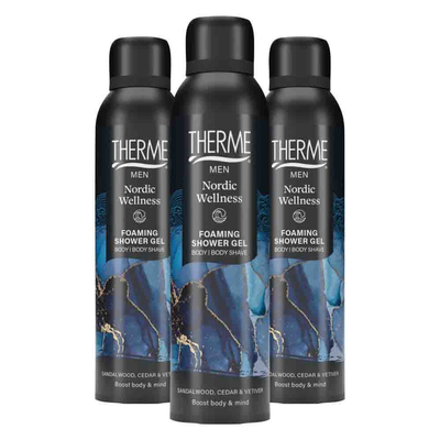 3x Therme Men Nordic Wellness Foaming Shower Gel 200 ml