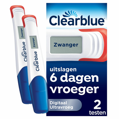 2x Clearblue Zwangerschapstest Ultravroeg Digitaal 2 stuks