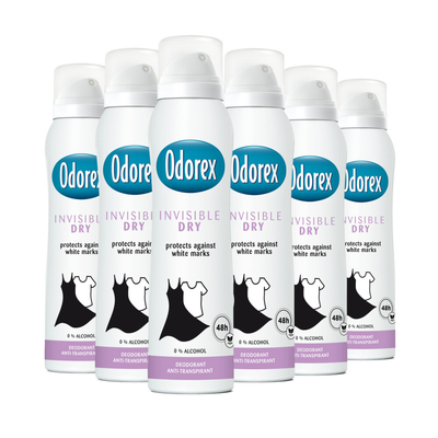 6x Odorex Deodorant Spray Invisible Dry 150 ml