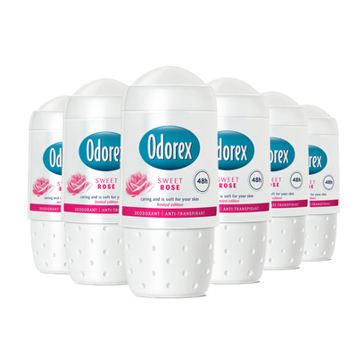 6x Odorex Deodorant Roller Sweet Rose 50 ml