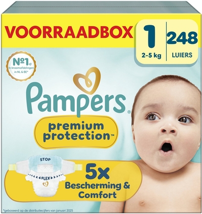 Pampers Premium Protection  luiers maat 1 - 248 stuks