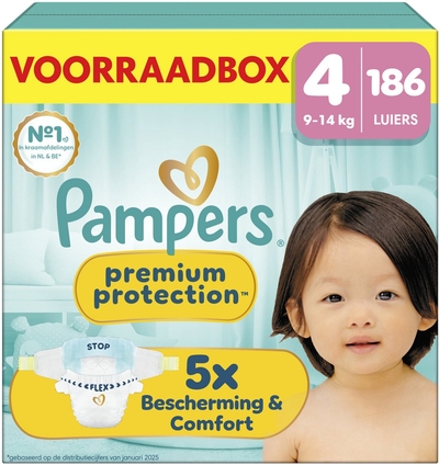 Pampers Premium Protection  luiers maat 4 - 186 stuks
