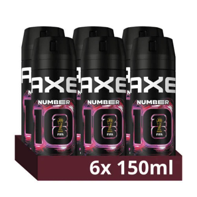 AXE Deodorant Bodyspray - Number 10 FIFA Limited Edition - met de frisse geur van citrus en watermeloen - 6 x 150 ml