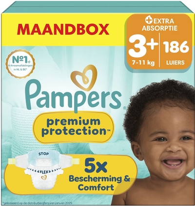 Pampers Premium Protection  luiers maat 3 - 186 stuks