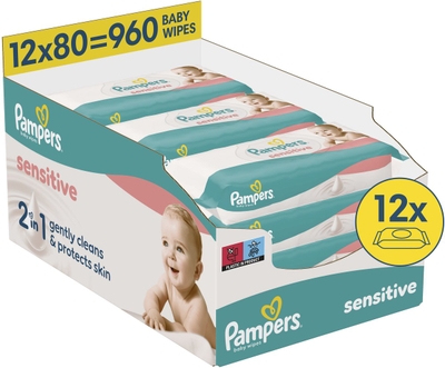 Pampers Sensitive billendoekjes - 80 stuks