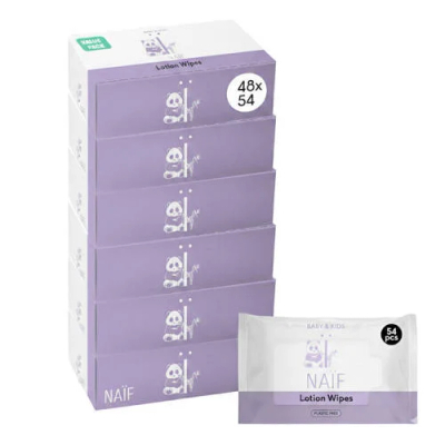Naif Plasticvrije Lotion billendoekjes - 48 stuks