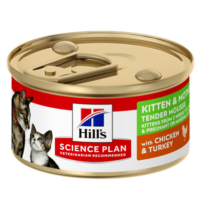 Hill's Science Plan Kitten & Mother Tender Mousse met Kip en Kalkoen natvoer kat 24x85 gram - natvoer katten